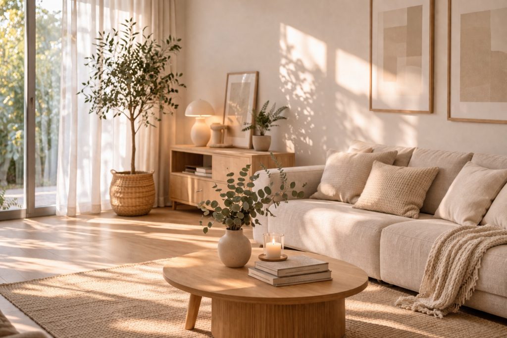 Arte minimalista como punto focal en la decoración minimalista