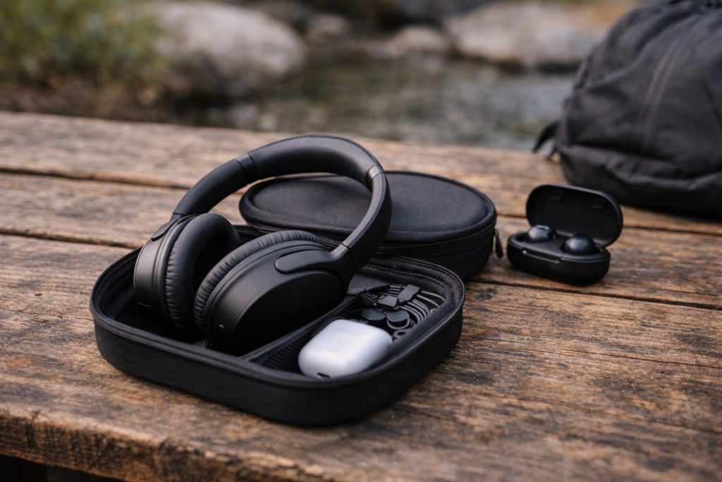 Gadgets para viajeros como auriculares con cancelación de ruido