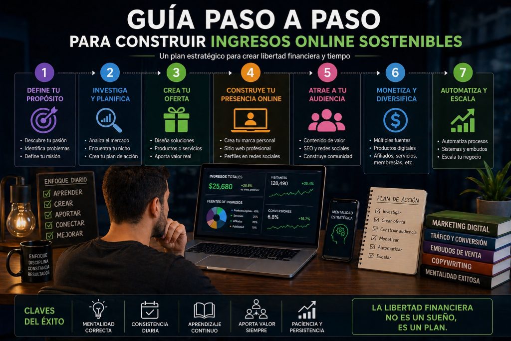 Guía paso a paso para construir ingresos online sostenibles