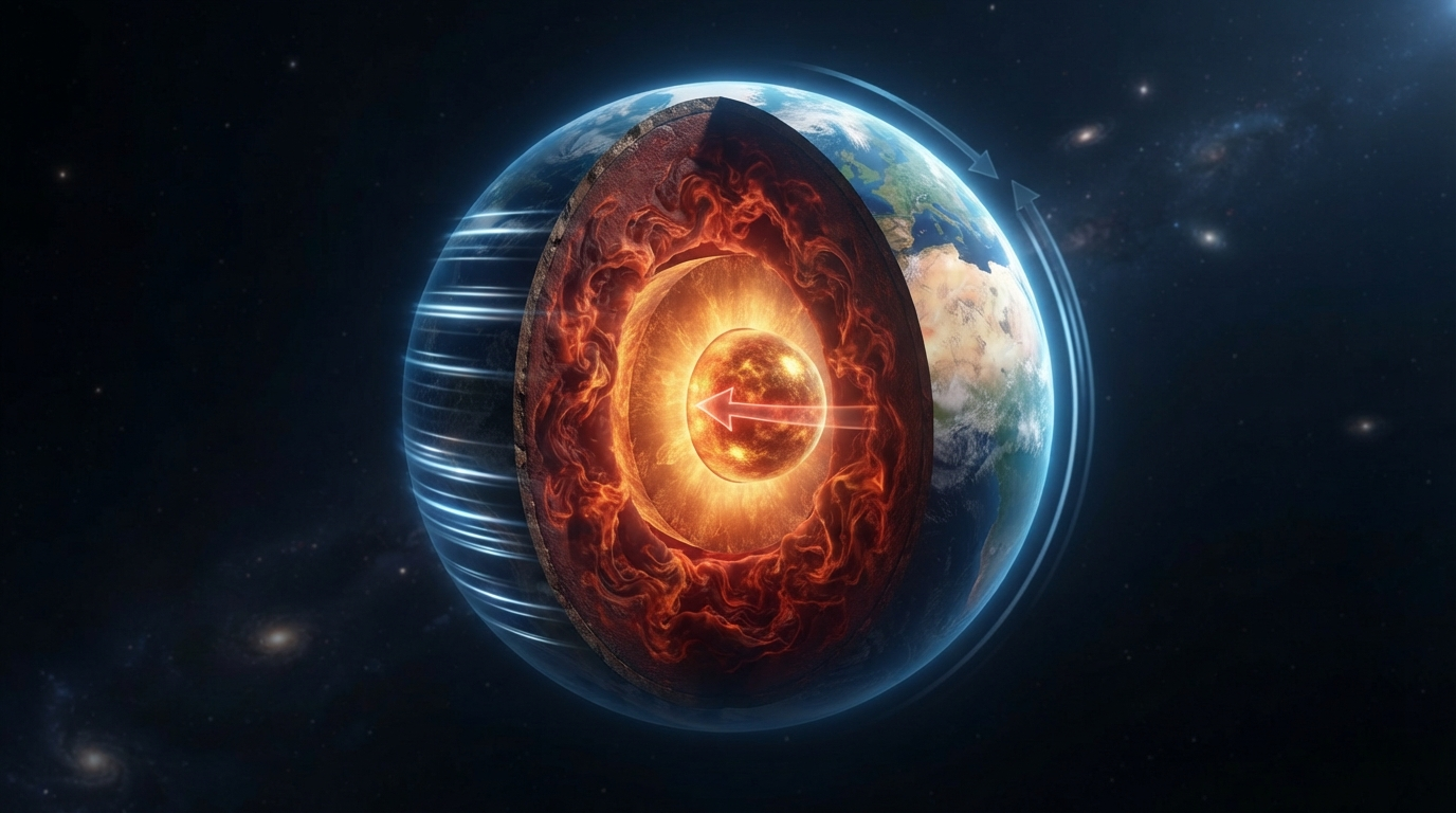 El núcleo interno de la Tierra se desacelera: qué significa y cómo afecta sutilmente a la rotación del planeta