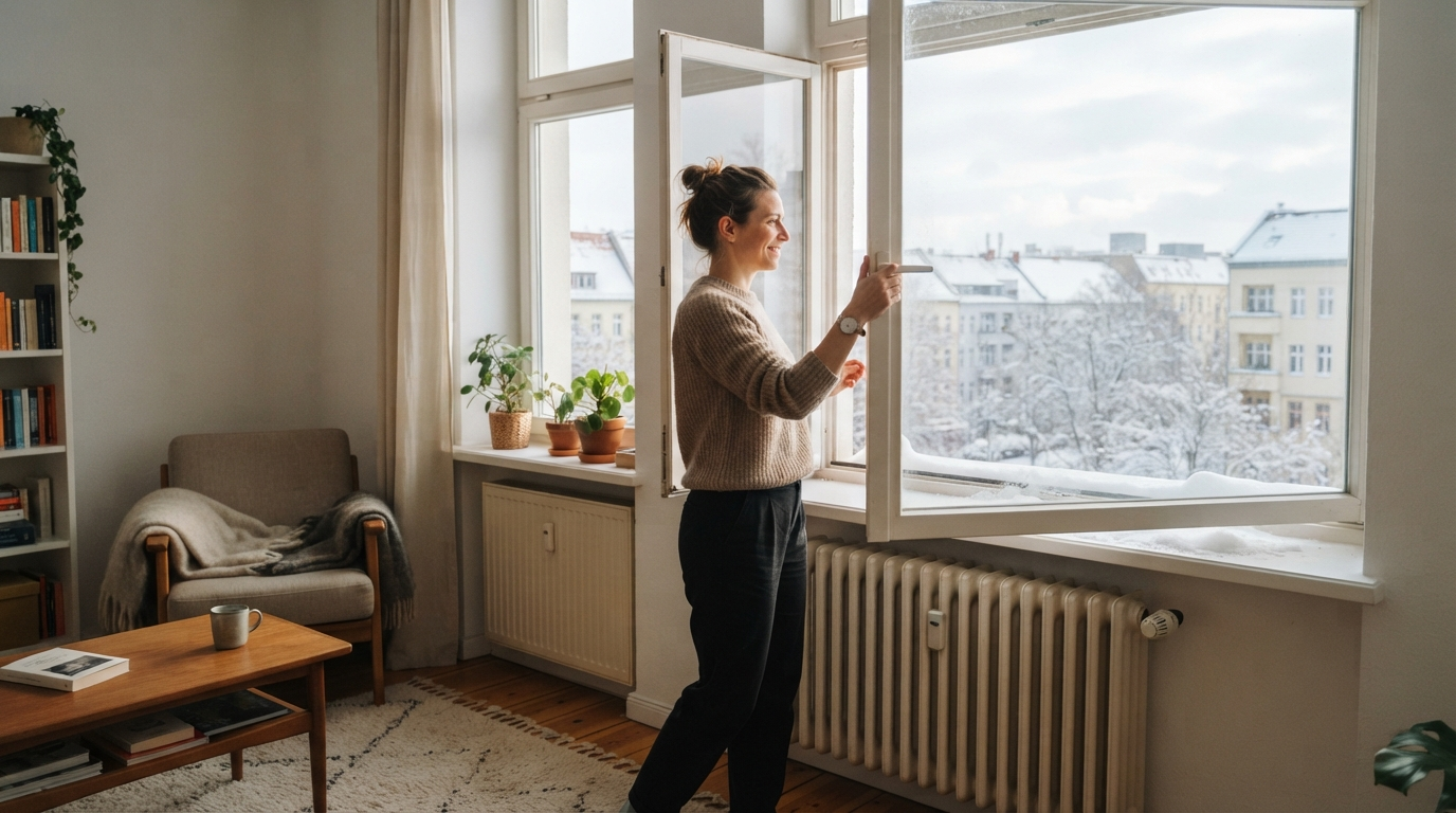 Stoßlüften: cómo ventilar la casa en invierno sin perder calor
