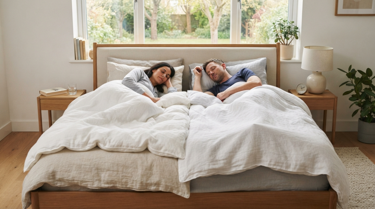Dos edredones en la misma cama: cómo funciona el método escandinavo para dormir en pareja