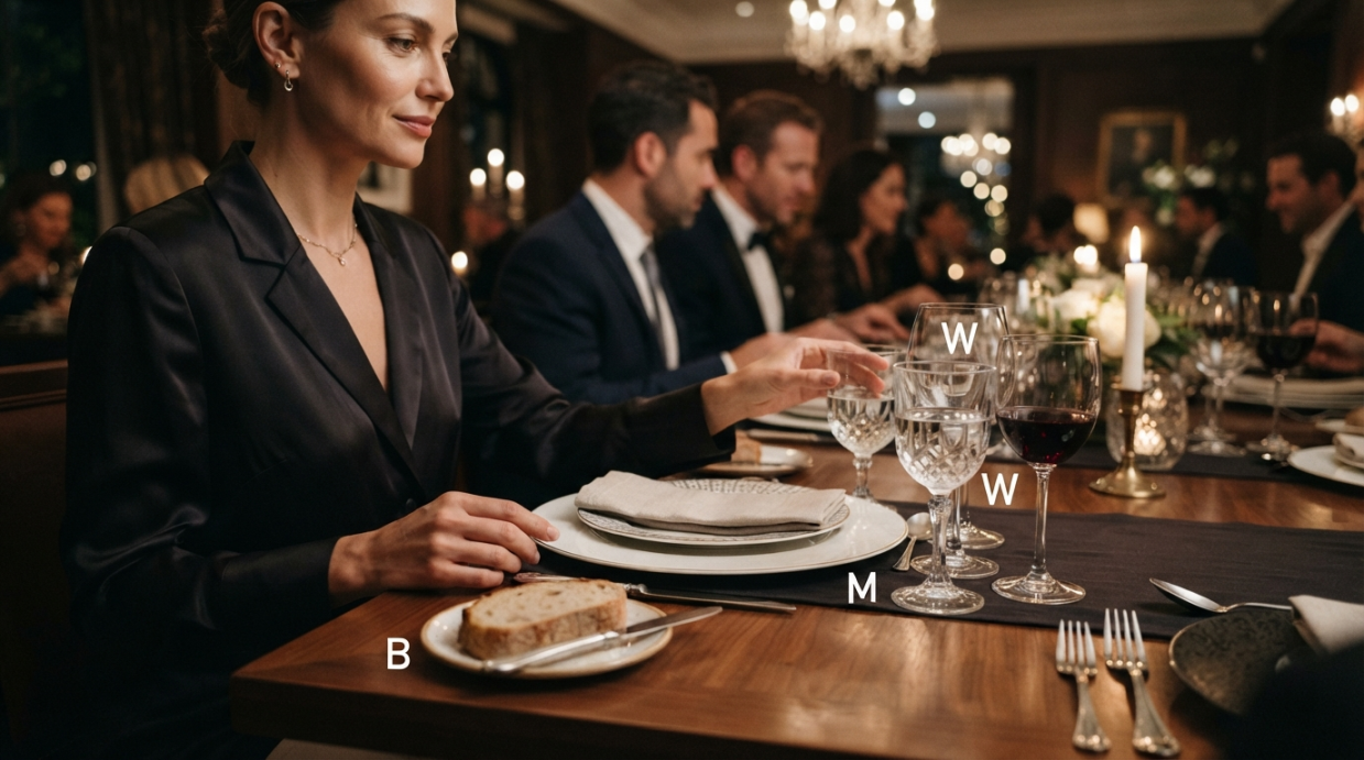 Regla BMW en la mesa: cómo recordar cuál es tu pan y cuál es tu copa en una cena formal