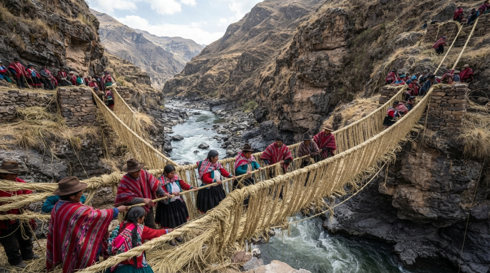 Q’eswachaka: el puente inca de Perú que se teje de nuevo cada año